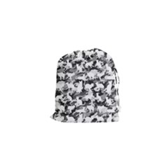 Black And White Catmouflage Camouflage Drawstring Pouches (xs)  by PodArtist