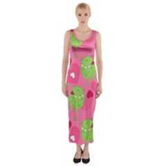 Monster Love Pattern Fitted Maxi Dress by Bigfootshirtshop