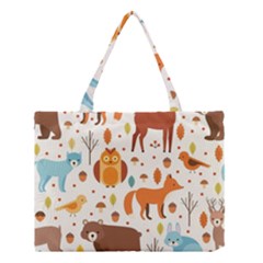 Woodland Friends Pattern Medium Tote Bag by Bigfootshirtshop