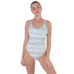 Vintage Blue Music Notes Bring Sexy Back Swimsuit by Celenk