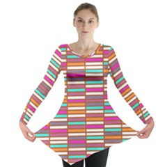 Color Grid 02 Long Sleeve Tunic  by jumpercat