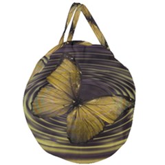 Butterfly Insect Wave Concentric Giant Round Zipper Tote by Celenk