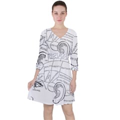 Brain Chart Diagram Face Fringe Ruffle Dress by Celenk