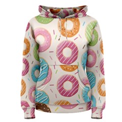 Colored Doughnuts Pattern Women s Pullover Hoodie by Bigfootshirtshop