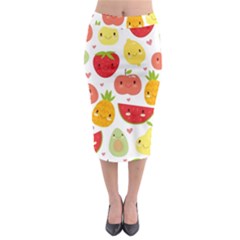 Happy Fruits Pattern Midi Pencil Skirt by Bigfootshirtshop