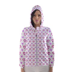 Pixel Hearts Hooded Wind Breaker (women) by jumpercat