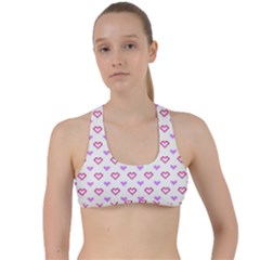 Pixel Hearts Criss Cross Racerback Sports Bra by jumpercat