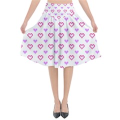 Pixel Hearts Flared Midi Skirt by jumpercat