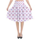 Pixel Hearts Flared Midi Skirt View1