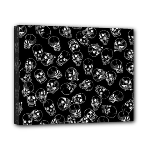 A Lot Of Skulls Black Canvas 10  X 8  by jumpercat