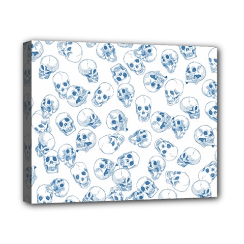 A Lot Of Skulls Blue Canvas 10  X 8  by jumpercat