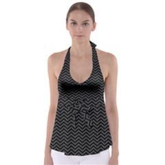 Dark Chevron Babydoll Tankini Top by jumpercat