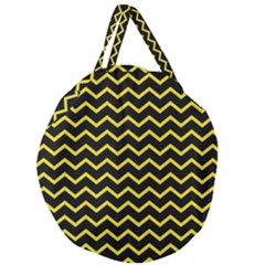 Yellow Chevron Giant Round Zipper Tote by jumpercat