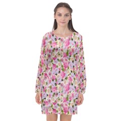 Gardenia Sweet Long Sleeve Chiffon Shift Dress  by jumpercat