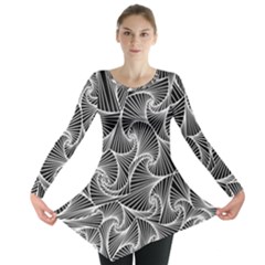 Fractal Sketch Dark Long Sleeve Tunic  by jumpercat