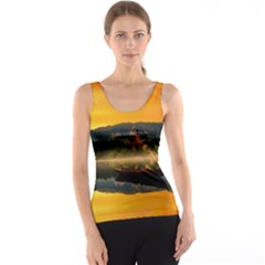 Bled Slovenia Sunrise Fog Mist Tank Top by BangZart