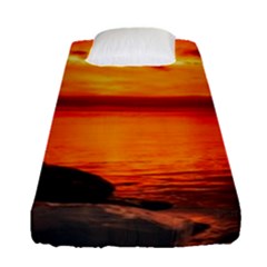 Alabama Sunset Dusk Boat Fishing Fitted Sheet (single Size) by BangZart