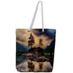 Sunset Dusk Sky Clouds Lightning Full Print Rope Handle Tote (large) by BangZart