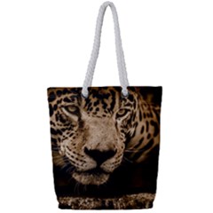 Jaguar Water Stalking Eyes Full Print Rope Handle Tote (small) by BangZart