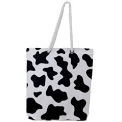 Animal Print Black And White Black Full Print Rope Handle Tote (large) by BangZart