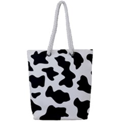 Animal Print Black And White Black Full Print Rope Handle Tote (small) by BangZart