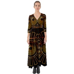 Eye Technology Button Up Boho Maxi Dress by BangZart