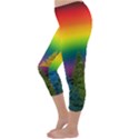 Christmas Colorful Rainbow Colors Capri Winter Leggings  View2