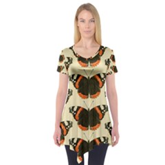 Butterfly Butterflies Insects Short Sleeve Tunic  by BangZart