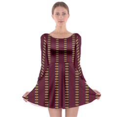 Geometric Pattern Long Sleeve Skater Dress by linceazul