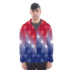 America Patriotic Red White Blue Hooded Wind Breaker (men) by BangZart