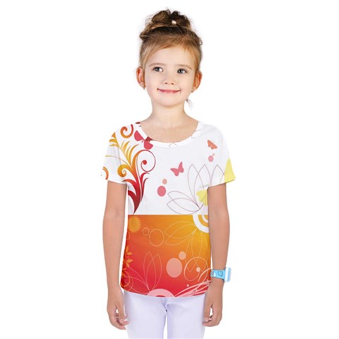 Spring Butterfly Flower Plant Kids  One Piece Tee by BangZart