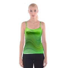 Green Wave Background Abstract Spaghetti Strap Top by BangZart