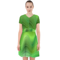 Green Wave Background Abstract Adorable In Chiffon Dress by BangZart