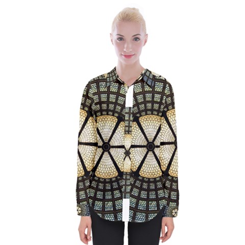 Stained Glass Colorful Glass Womens Long Sleeve Shirt by BangZart