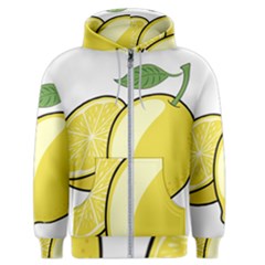 Lemon Fruit Green Yellow Citrus Men s Zipper Hoodie by BangZart