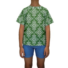 St Patrick S Day Damask Vintage Kids  Short Sleeve Swimwear by BangZart