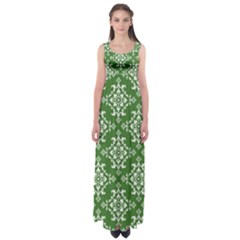 St Patrick S Day Damask Vintage Empire Waist Maxi Dress by BangZart