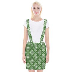 St Patrick S Day Damask Vintage Braces Suspender Skirt by BangZart