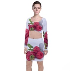 Fruit Healthy Vitamin Vegan Long Sleeve Crop Top & Bodycon Skirt Set by BangZart