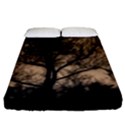 Tree Bushes Black Nature Landscape Fitted Sheet (King Size) View1