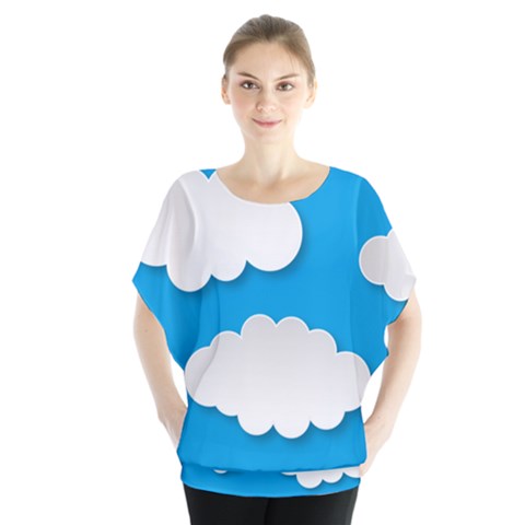 Clouds Sky Background Comic Blouse by BangZart