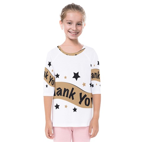 Thank You Lettering Thank You Ornament Banner Kids  Quarter Sleeve Raglan Tee by BangZart