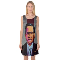 George W Bush Pop Art President Usa Sleeveless Satin Nightdress by BangZart