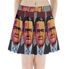 George W Bush Pop Art President Usa Pleated Mini Skirt by BangZart