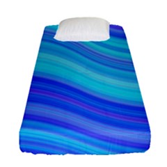 Blue Background Water Design Wave Fitted Sheet (single Size) by BangZart