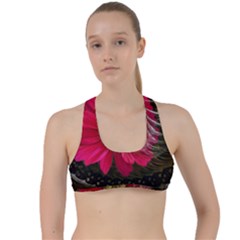 Fantasy Flower Fractal Blossom Criss Cross Racerback Sports Bra by BangZart