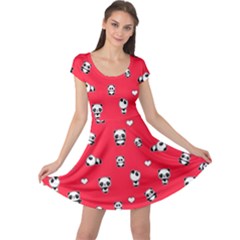 Panda Pattern Cap Sleeve Dress by Valentinaart