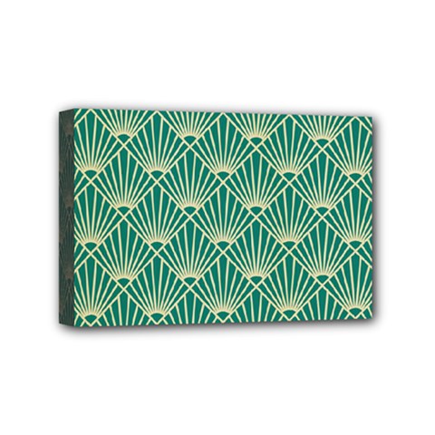 Green Fan  Mini Canvas 6  X 4  by NouveauDesign