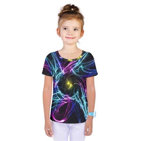 Abstract Art Color Design Lines Kids  One Piece Tee by Celenk