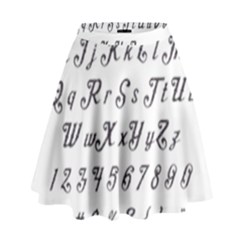 Font Lettering Alphabet Writing High Waist Skirt by Celenk